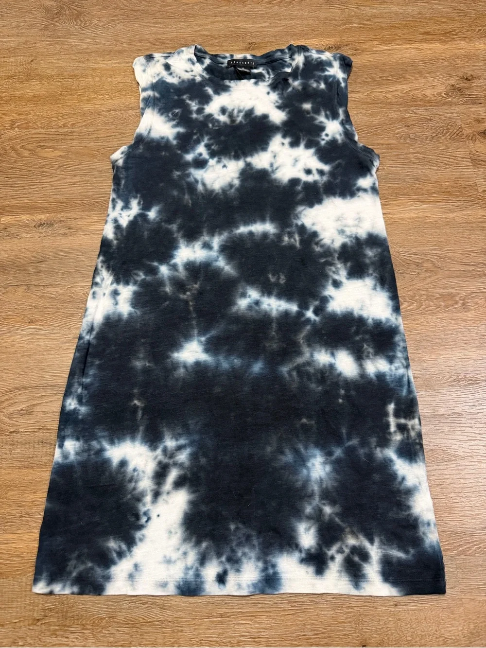 NWT Sanctuary Indigo Tie Dye Sleeveless Midi Dress Small Blue White Camo